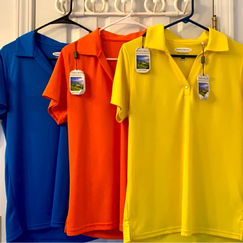 THREE Pebble Beach Women’s Golf Shirts
